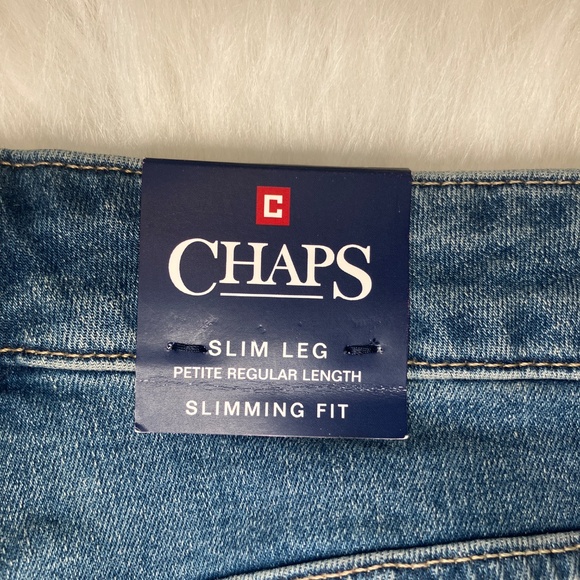 NWT Chaps Blue Jeans/Embroidered/Slimming Fit/Slim Leg - Picture 6 of 16